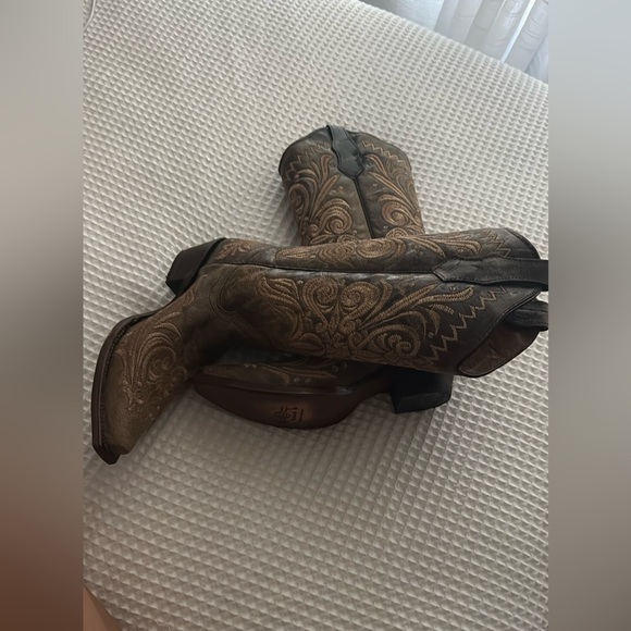 Brown Embroidered Cowboy Boots!! Real leather!!! - Picture 2 of 11